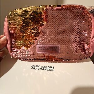 Marc Jacobs Pink and Gold Sequin Cosmetic Case